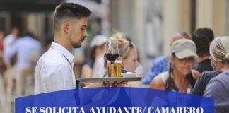 Se Solicita Ayudante/ Camarero – Turno Tarde de Lunes a Viernes – Madrid