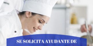 SE SOLICITA AYUDANTE DE COCINA