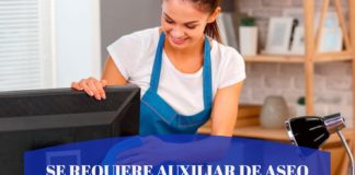 SE REQUIERE AUXILIAR DE ASEO