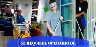 SE REQUIERE OPERARIO DE LIMPIEZA