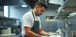 SE SOLICITA LAVAPLATOS PARA DESINFECCIÓN DE SUPERFICIES Y UTENSILIOS EN RESTAURANTE