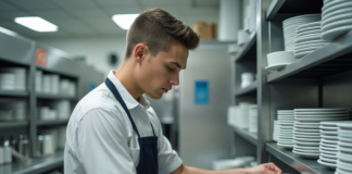 SE SOLICITA LAVAPLATOS PARA CAFETERÍA: ASEO DE PLATOS Y CRISTALERÍA