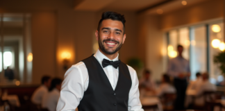 SE SOLICITA CAMARERO: ASESORAR A LOS CLIENTES Y MANTENER LAS ÁREAS LIMPIAS EN RESTAURANTE