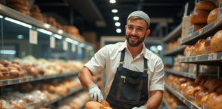 SE BUSCA AYUDANTE DE PANADERÍA PARA DESPACHO Y MONTAJE DE PRODUCTOS EN MOSTRADOR DE SUPERMERCADO