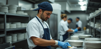 SE SOLICITA LAVAPLATOS PARA ASEO GENERAL DE COCINA (TURNOS ROTATIVOS)