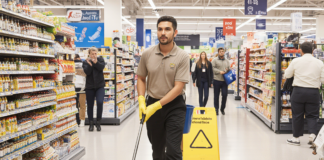SE REQUIERE AUXILIAR DE LIMPIEZA PARA ASEO DE PASILLOS EN SUPERMERCADO (TIEMPO COMPLETO)
