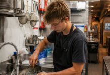 SE SOLICITA LAVAPLATOS PARA LIMPIEZA DE OLLAS, SARTENES, UTENSILIOS DE COCINA Y ORDEN DE ESPACIOS COMUNES EN RESTAURANTE
