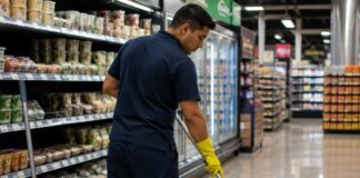 SE SOLICITA AUXILIAR DE LIMPIEZA PARA ORDEN Y ASEO GENERAL DE SUPERMERCADO (JORNADA COMPLETA)