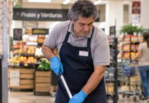 SE SOLICITA AUXILIAR DE LIMPIEZA PARA ASEO DIARIO DE PASILLOS Y ÁREAS COMUNES EN SUPERMERCADO