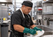 SE BUSCA LAVAPLATOS PARA APOYAR LAS OPERACIONES DE COCINA EN ESTABLECIMIENTO (TIEMPO PARCIAL)